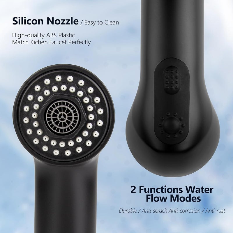 gcbcrit Pull-Out Spray Wand for Grohe Parts 46298K00 / 46312KH0, Replacement for Grohe Pull Out Kitchen Faucet Parts, Soft Black - Image 5